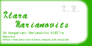 klara marianovits business card